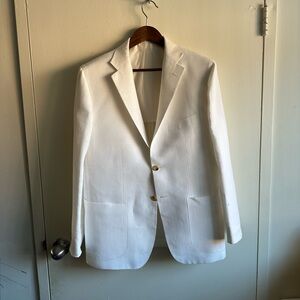 MODERN Kiton Linen Cream Blazer US50 Su Misura